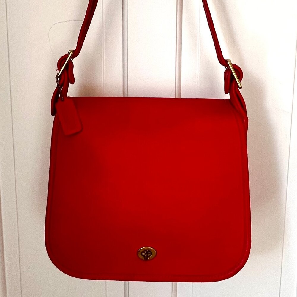 VINTAGE ORIGINAL COACH STEWARDESS BAG RED No. 9525 made in NYC